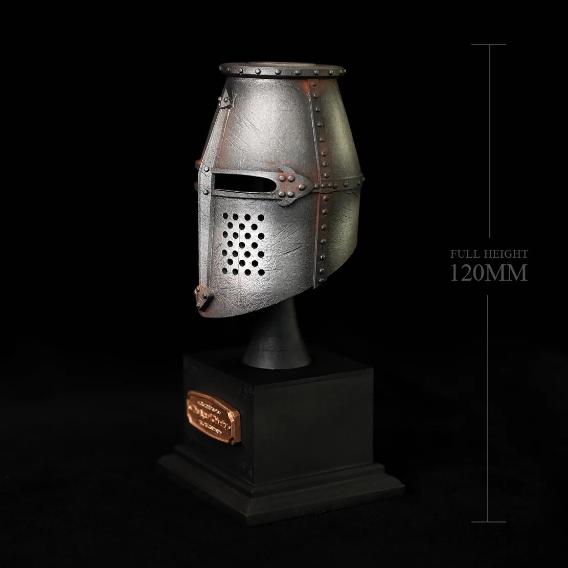 Miniature Knights Templar Crusader Great Helm | 120mm Display Piece Miniature