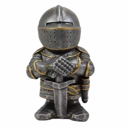 Miniature Armet Helm Knight Figurine | 12.5cm Armoured Warrior with Greatsword H Miniature H