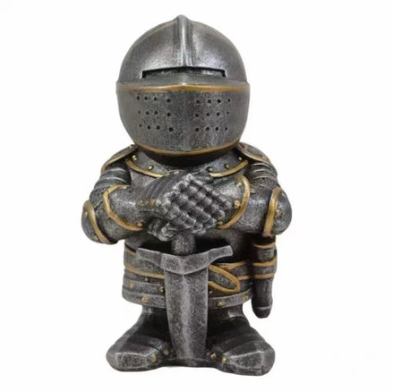 Miniature Armet Helm Knight Figurine | 12.5cm Armoured Warrior with Greatsword H Miniature H