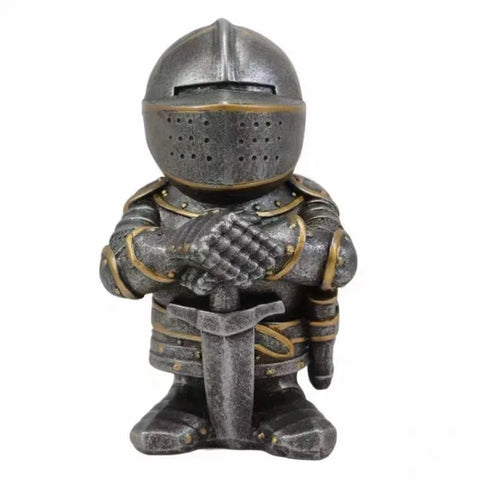 Miniature Armet Helm Knight Figurine | 12.5cm Armoured Warrior with Greatsword H Miniature H