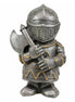 Miniature Close Helm Knight Figurine | 12.5cm Armoured Warrior with Battleaxe E Miniature E