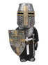 Miniature Knights Templar Great Helm Figurine | 12.5cm Crusader with Shield Miniature