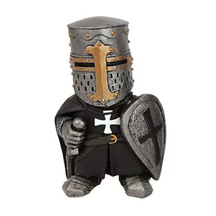 Miniature Knights Templar Enclosed Helm Figurine | 12.5cm Crusader with Cross Shield D Miniature D