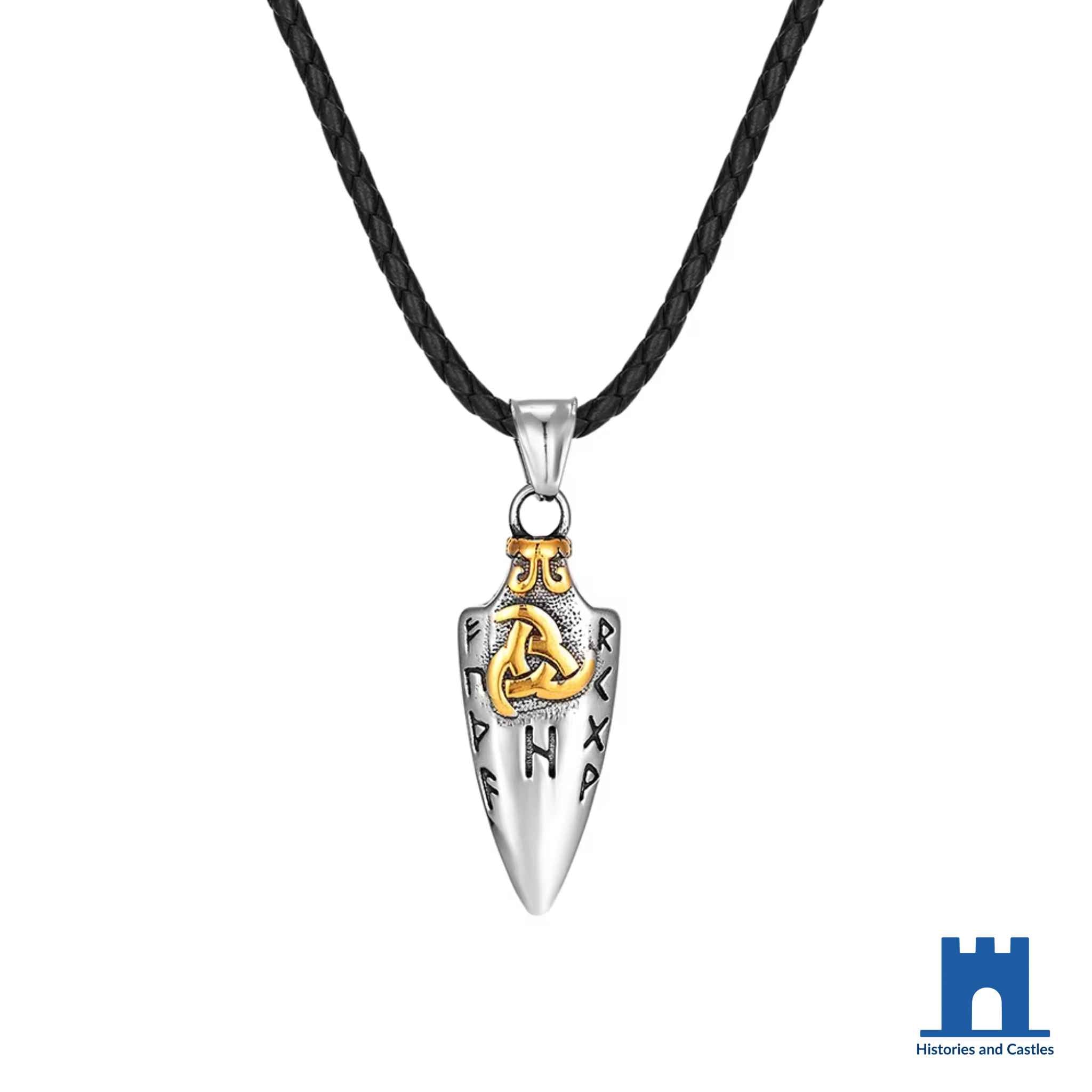 Odin’s Spearhead Valknut Necklace | Viking Gungnir Pendant Jewellery