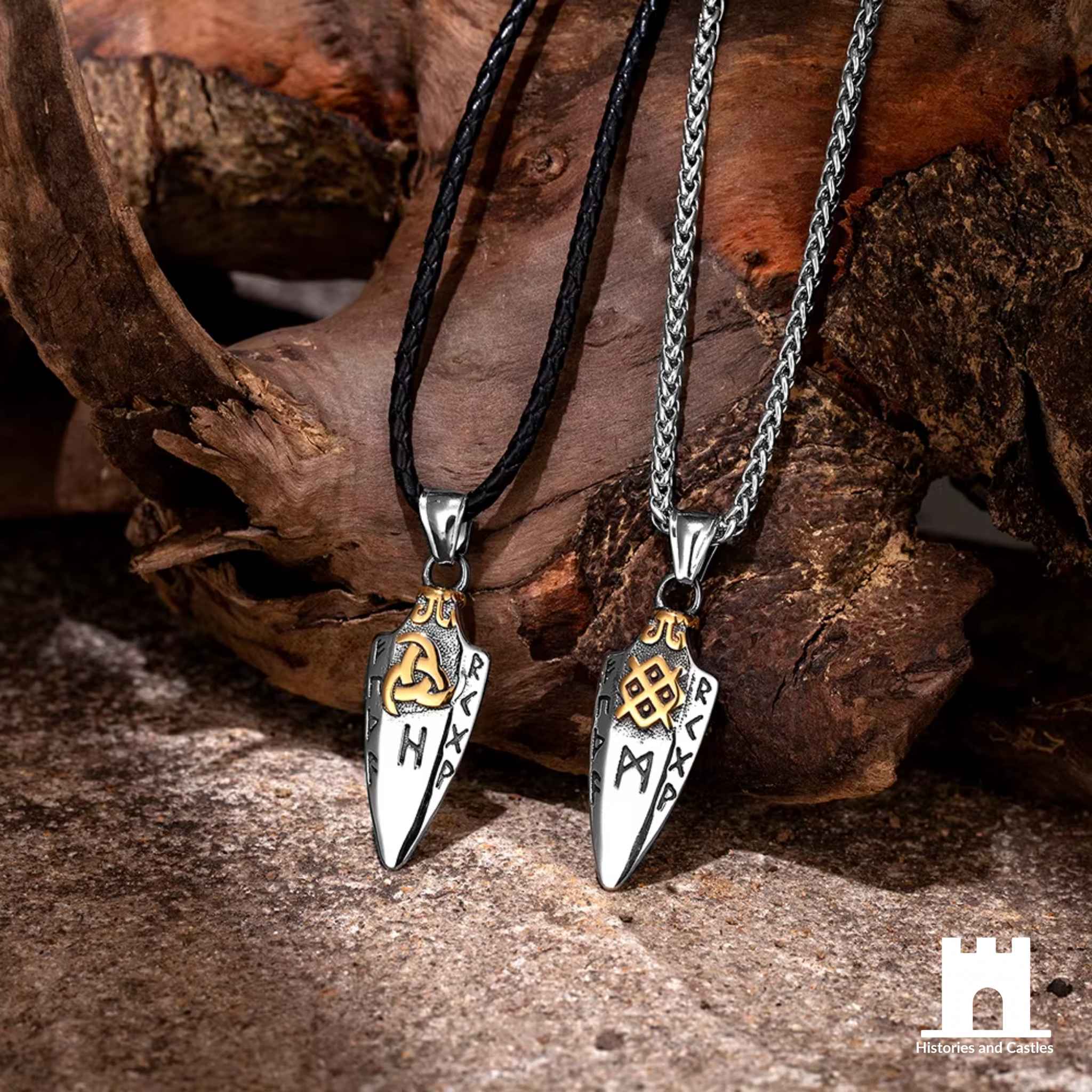 Odin’s Spearhead Valknut Necklace | Viking Gungnir Pendant Jewellery