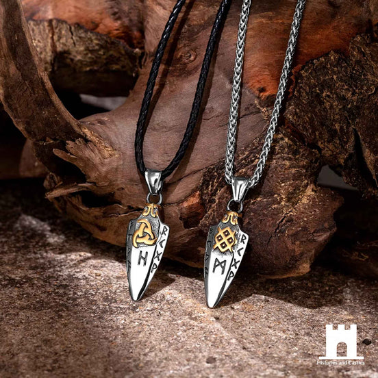 Odin’s Spearhead Valknut Necklace | Viking Gungnir Pendant Jewellery