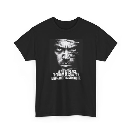 Orwell 1984 Three Slogans T-Shirt | War Is Peace Black T-Shirt Black