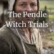 Book cover for 'The Pendle Witch Trials' by Simon A. Williams, featuring a portrait of a woman in historical clothing against an outdoor blurred background, with large white title text overlaid.