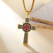 Knights Templar Sigillum Seal Cross Pendant Necklace