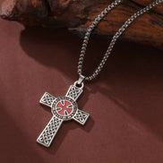 Knights Templar Sigillum Seal Cross Pendant Necklace