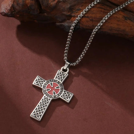 Knights Templar Sigillum Seal Cross Pendant Necklace