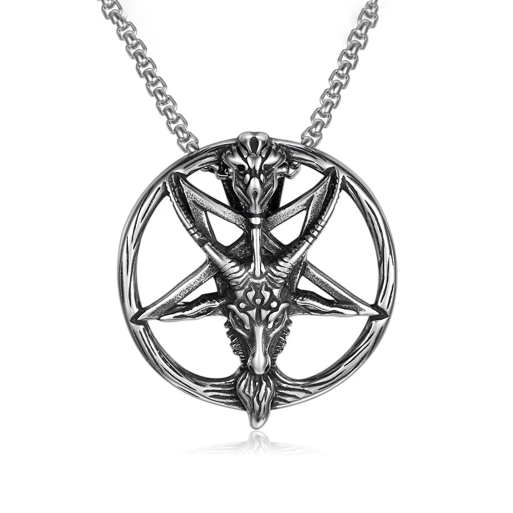 Baphomet Inverted Pentagram Necklace Necklace