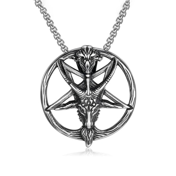 Baphomet Inverted Pentagram Necklace Necklace