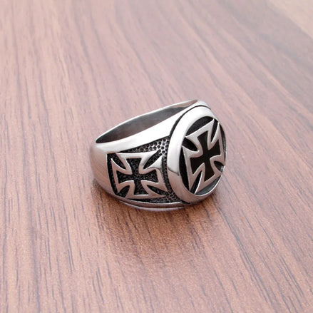 Stainless Steel Knights Templar Signet Ring Ring