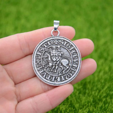 Knights Templar On Horse Pendant Mens Jewelry Vintage Punk Necklace Viking Accessories Dropshipping
