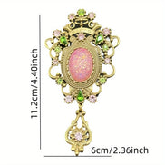 Vintage Baroque Palace Brooch | Large Pink Gemstone & Crystal Statement Pin Brooch