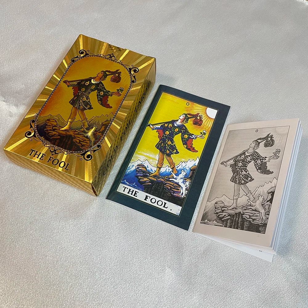 Golden Foil Bilingual Tarot: Luxury English & Spanish Edition Tarot Cards