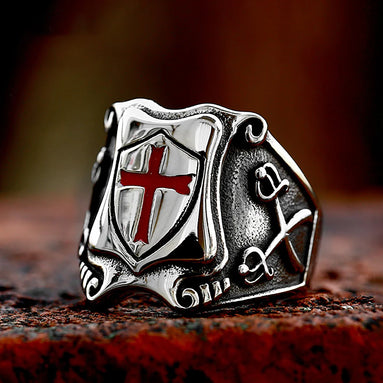 Vintage Knights Templar Cross Ring 7 Ring