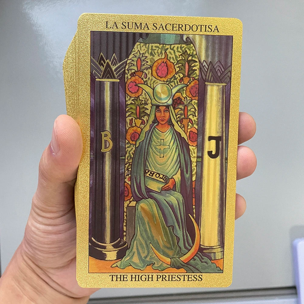 Golden Foil Bilingual Tarot: Luxury English & Spanish Edition Tarot Cards
