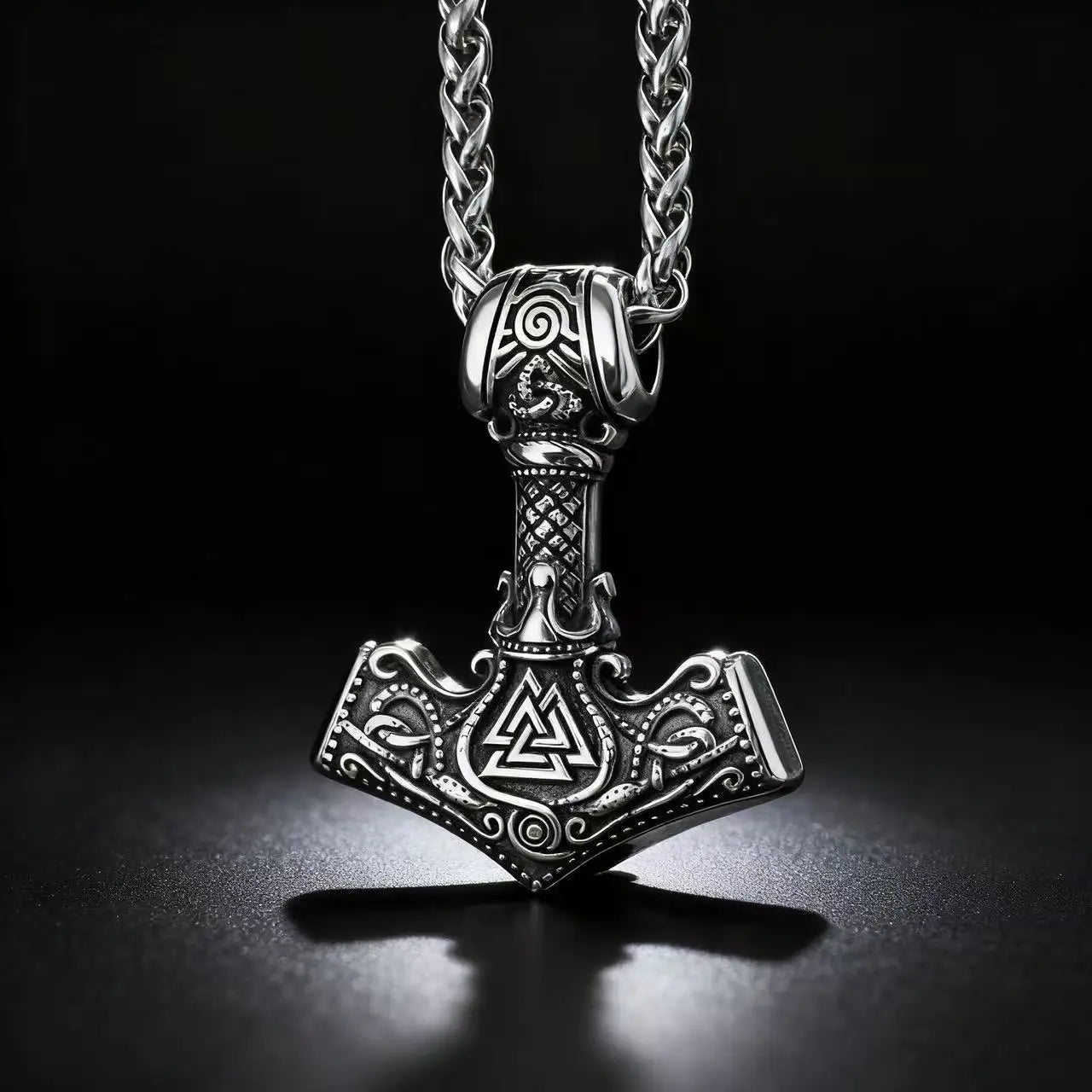Thor’s Hammer Valknut Pendant | 316L Stainless Steel Norse Jewellery Jewellery