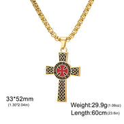 Knights Templar Sigillum Seal Cross Pendant Necklace