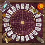 Zodiac Astrology Ritual Tablecloth: The Ultimate Altar Accessory Ruby Red Cloth
