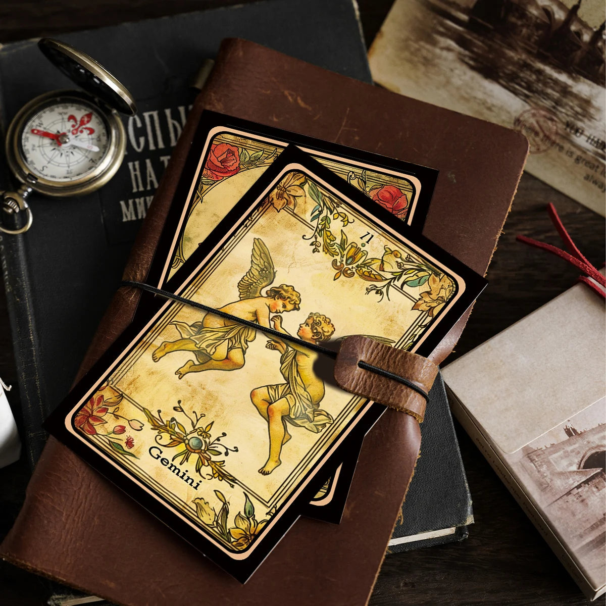 Vintage Zodiac Postcard Set: 12-Piece Antique Astrology Collection Tarot Cards