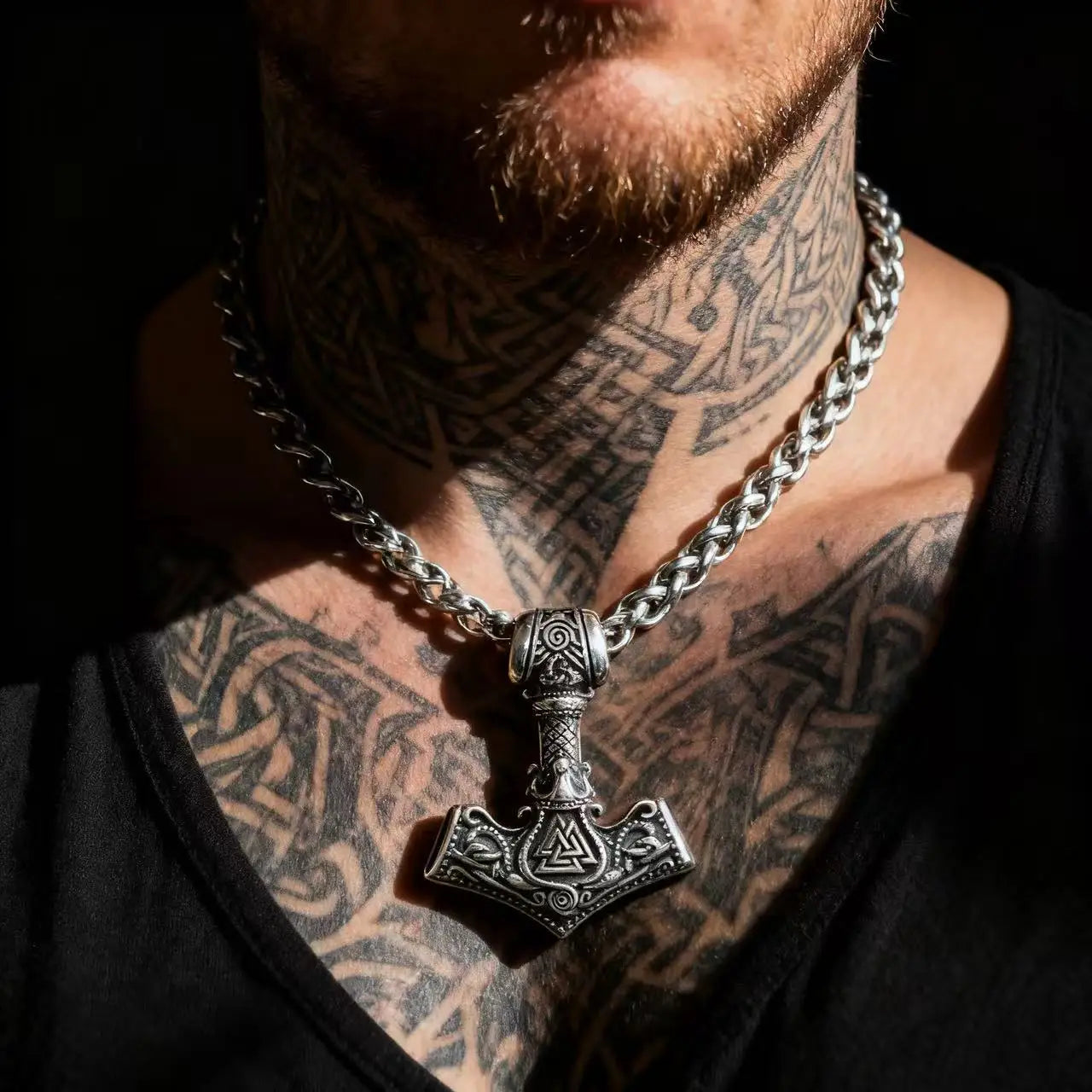 Thor’s Hammer Valknut Pendant | 316L Stainless Steel Norse Jewellery Jewellery