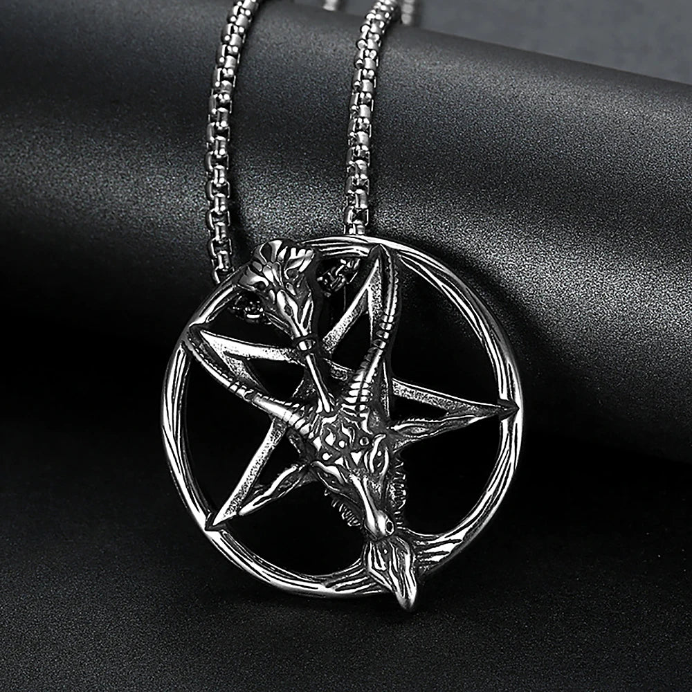 Baphomet Inverted Pentagram Necklace Necklace