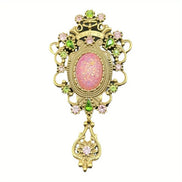 Vintage Baroque Palace Brooch | Large Pink Gemstone & Crystal Statement Pin Brooch