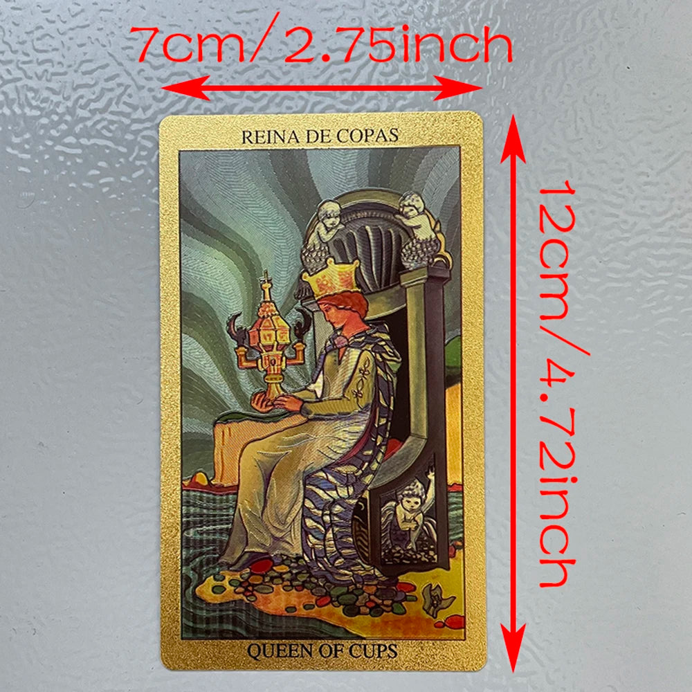 Golden Foil Bilingual Tarot: Luxury English & Spanish Edition Tarot Cards