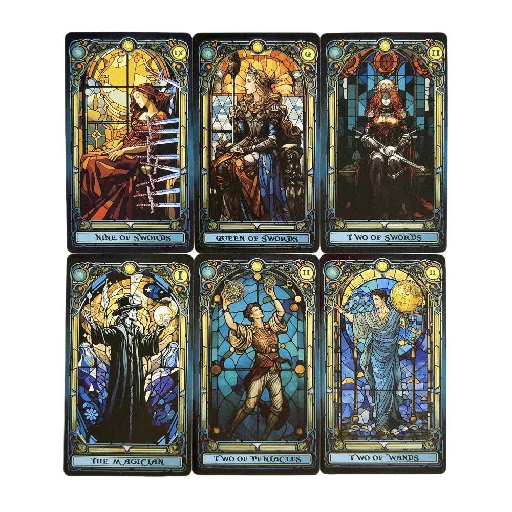 Stained Glass Tarot: A 78-Card Deck for Luminous Divination Tarot Cards