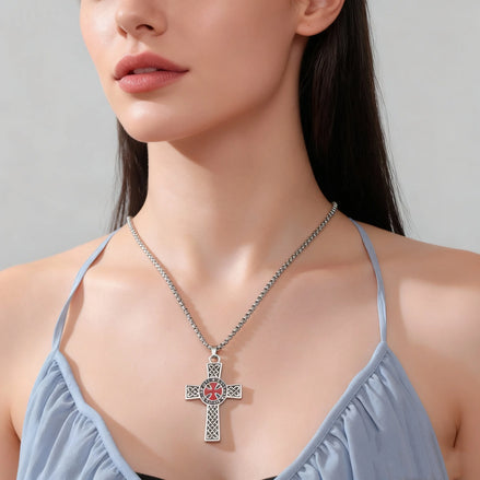 Knights Templar Sigillum Seal Cross Pendant Necklace