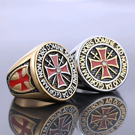 "Non Nobis Domine" Knights Templar Motto Ring Ring