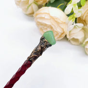 Natural Crystal Healing Wand – 19cm Polished Quartz Point Green Aventurine