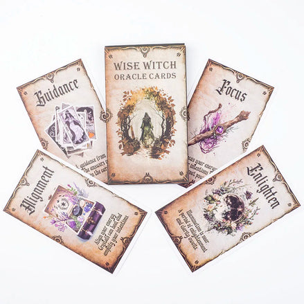 Wise Witch oracle cards 20-card deck with witch-themed symbolic imagery for daily guidance and magical insight