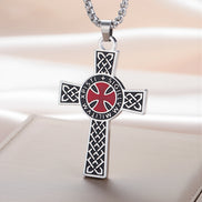 Knights Templar Sigillum Seal Cross Pendant Necklace