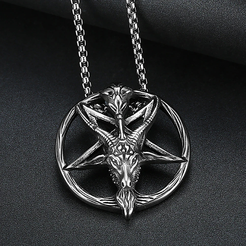 Baphomet Inverted Pentagram Necklace Necklace
