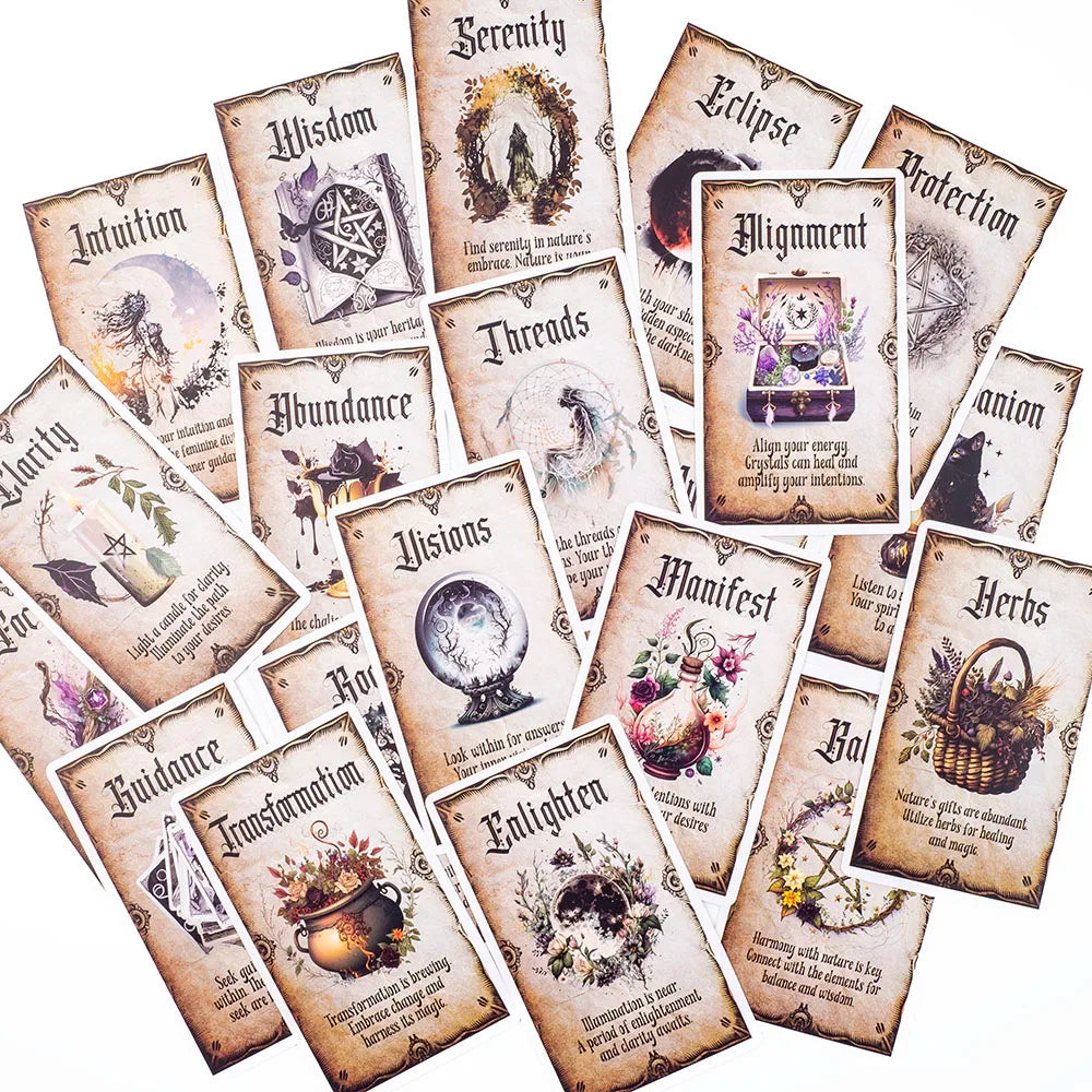 Wise Witch Oracle Cards – 20-Card Deck for Guidance, Magic & Everyday Insight Tarot Cards