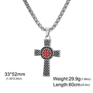 Knights Templar Sigillum Seal Cross Pendant Necklace