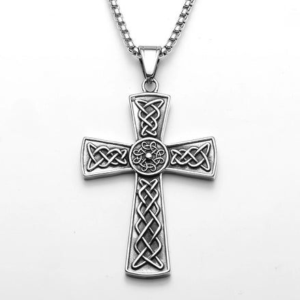 Knights Templar Celtic Knot Cross Pendant Necklace