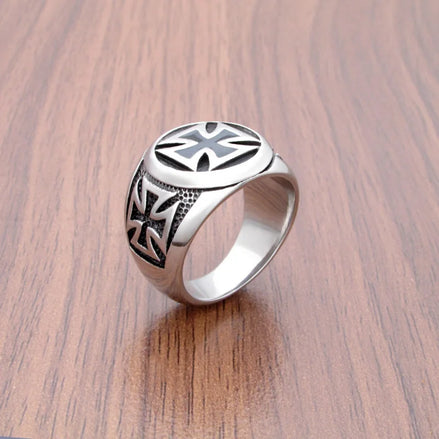 Stainless Steel Knights Templar Signet Ring Ring