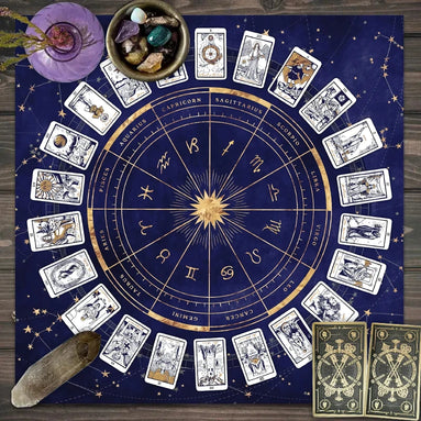 Zodiac Astrology Ritual Tablecloth: The Ultimate Altar Accessory Purple Cloth