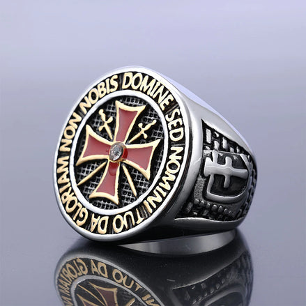 "Non Nobis Domine" Knights Templar Motto Ring Ring