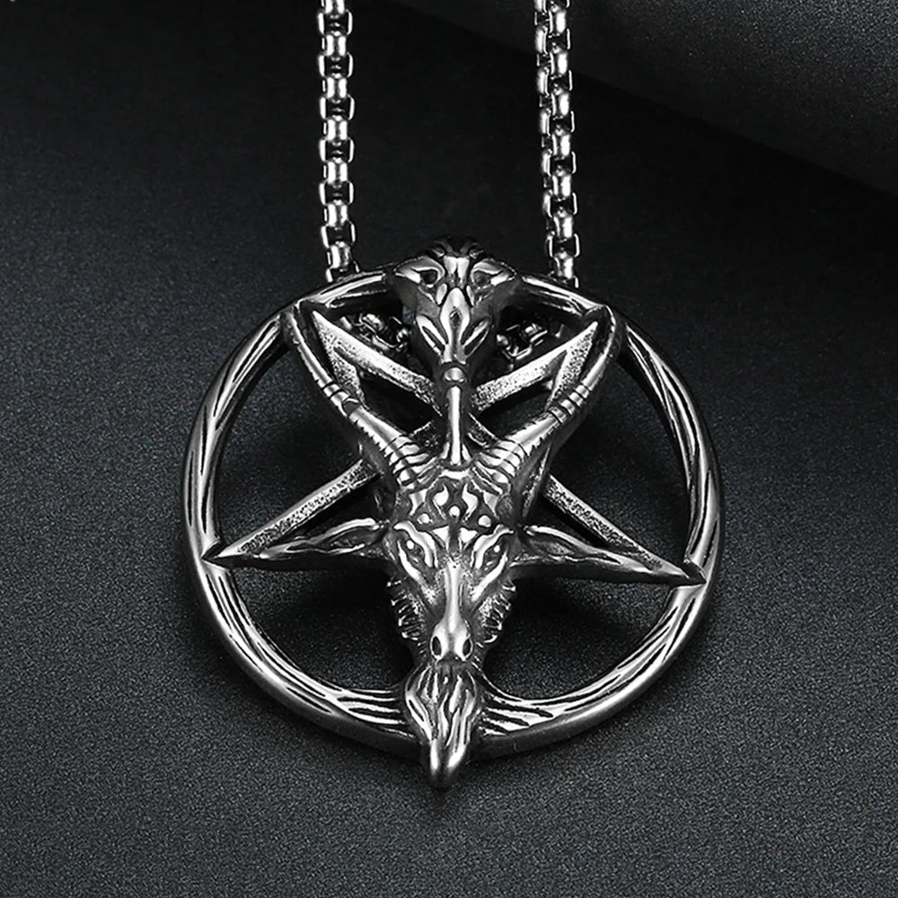 Baphomet Inverted Pentagram Necklace Necklace