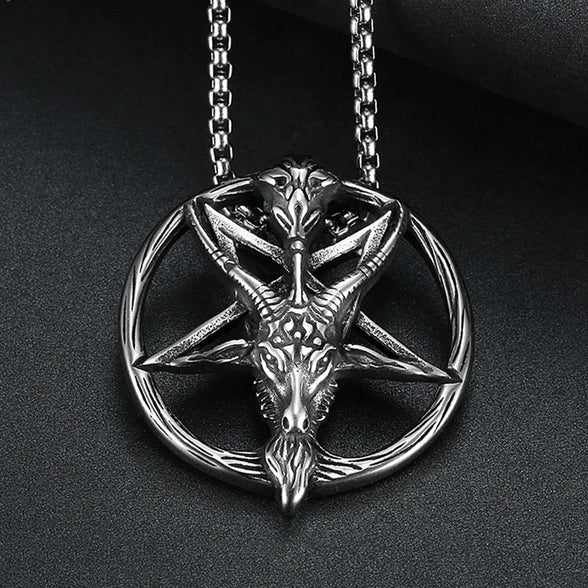 Baphomet Inverted Pentagram Necklace Necklace