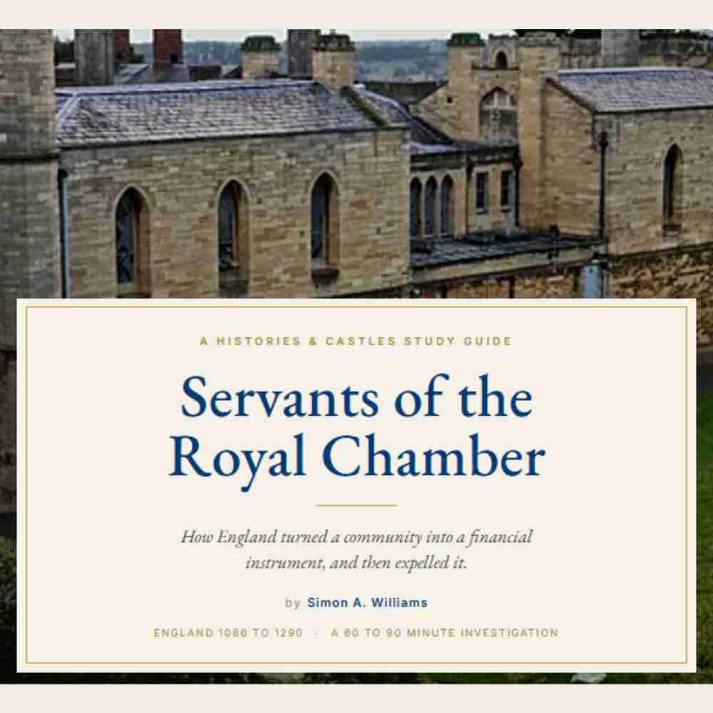 Book cover of 'Servants of the Royal Chamber' with castle in the background