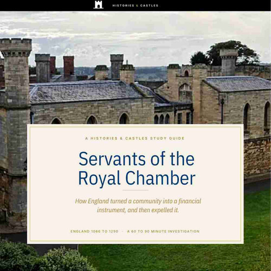 Book cover of 'Servants of the Royal Chamber' with castle in the background