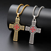 Knights Templar Sigillum Seal Cross Pendant Necklace