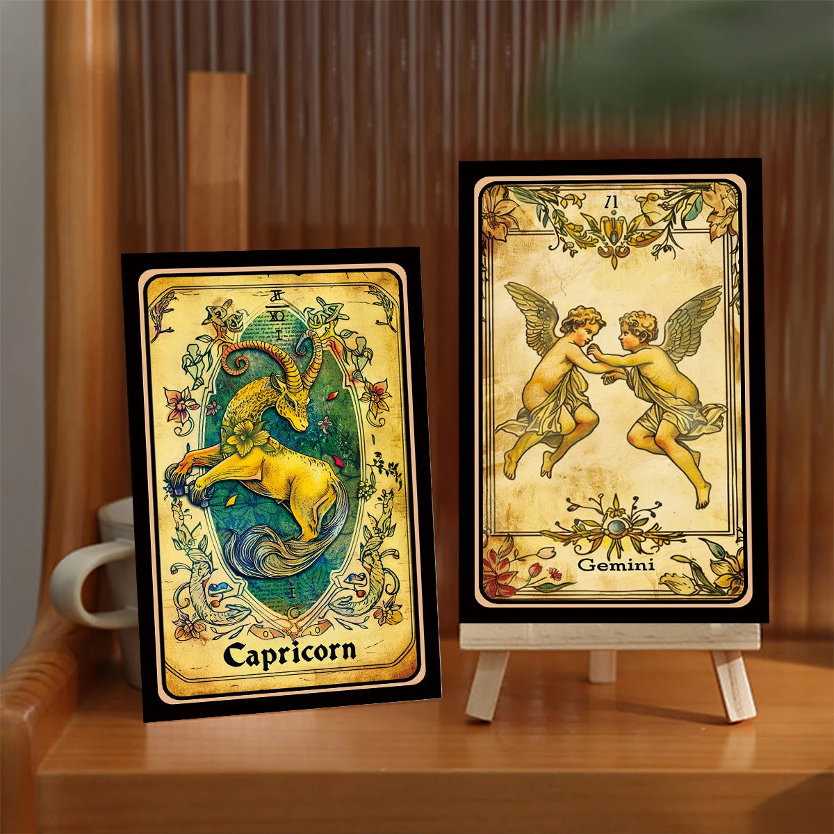 Vintage Zodiac Postcard Set: 12-Piece Antique Astrology Collection Tarot Cards